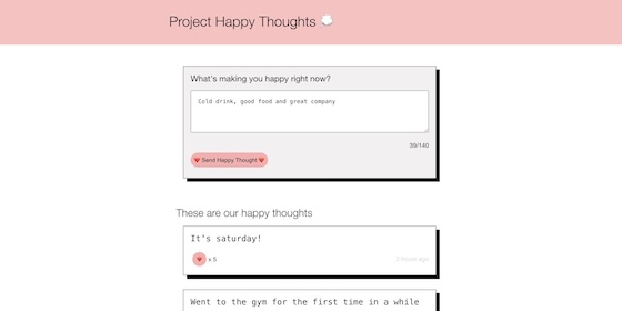 Project Happy Thoughts Vite